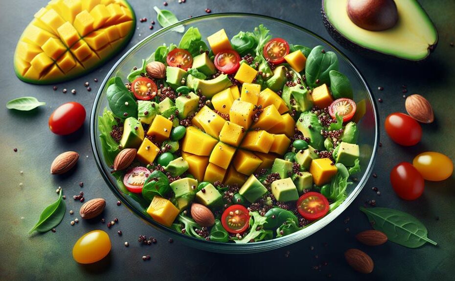 protein packed mango quinoa salad